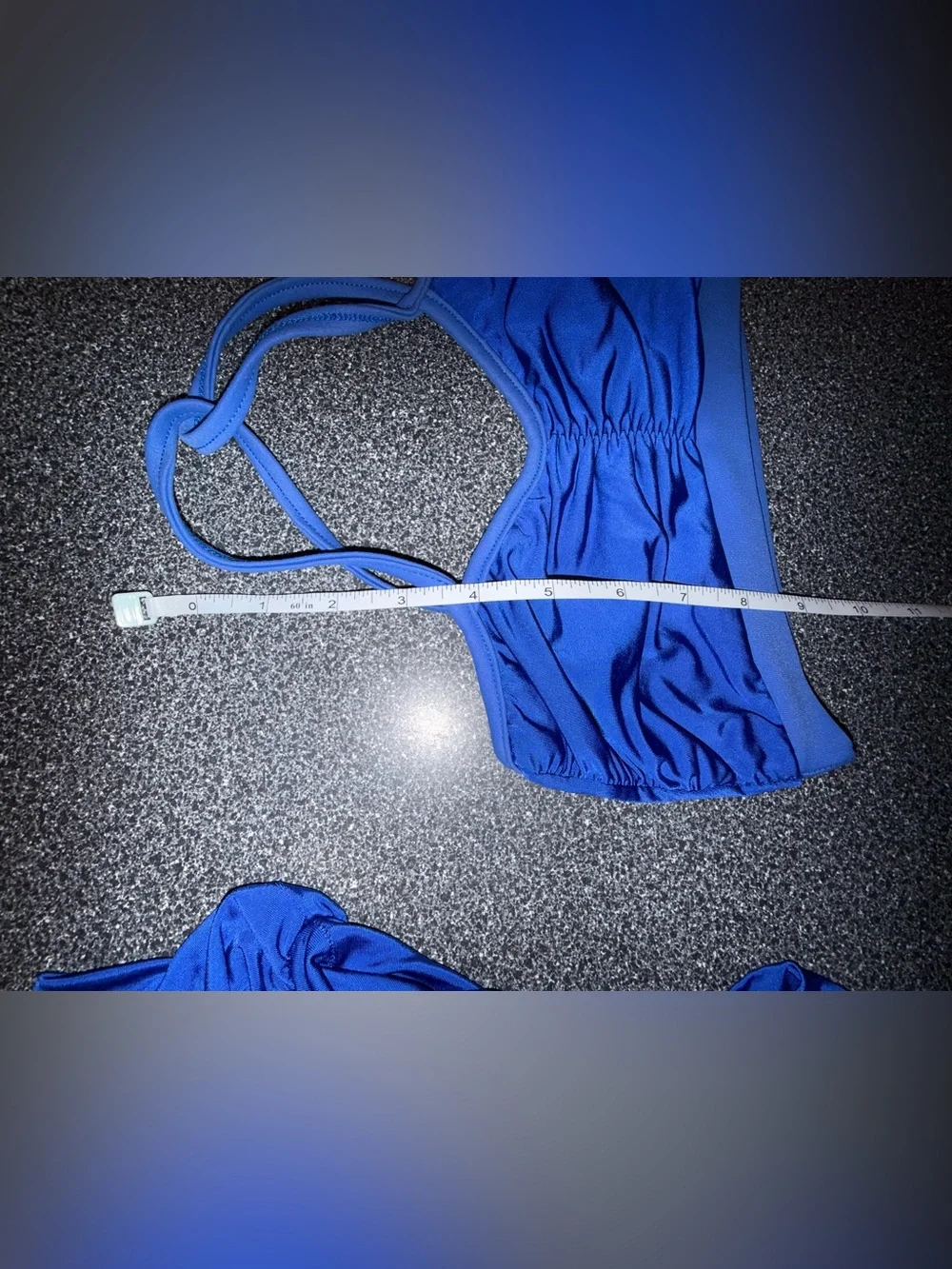 Blue Water 2 Piece Electric Blue Dance Set Size Child Large/X-Large ** see pics